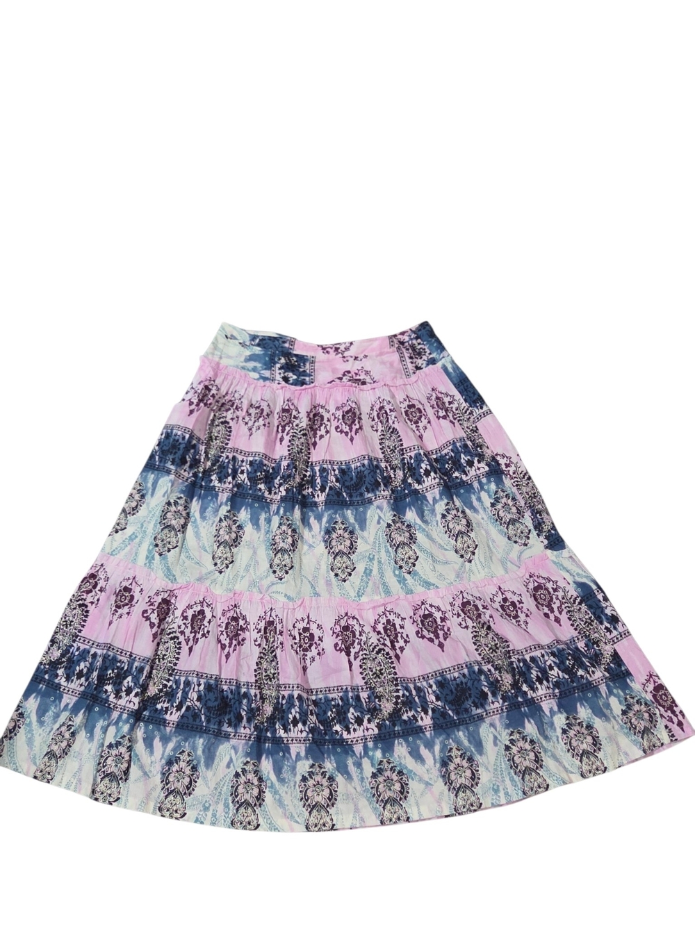 VTG L'equipe Italy 46 skirt L/XL 33" waist Batik Medallion Tie Dye pink blue